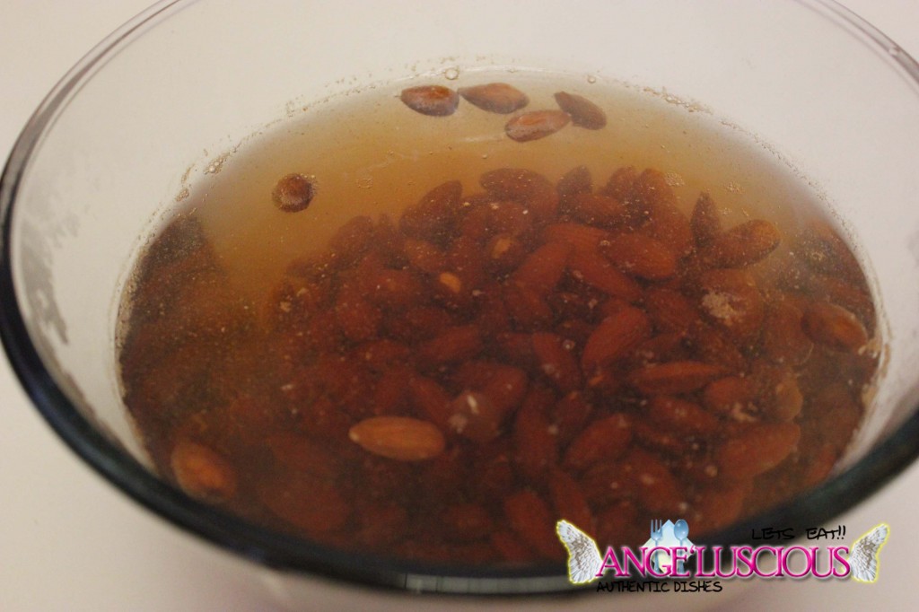 Almond Soaking in Hot Water