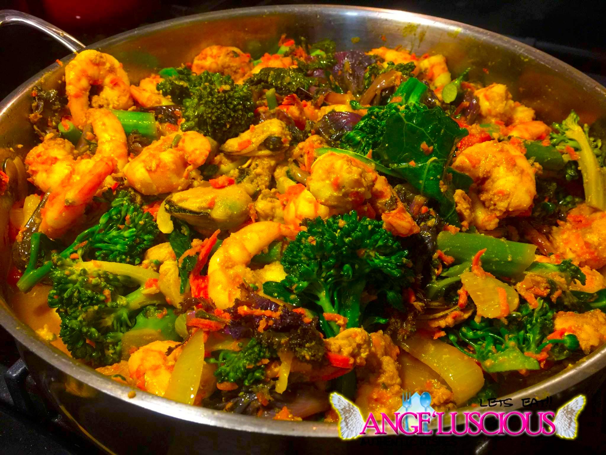 Curry Shrimp And Mussels With Flowering Kale And Broccolette Angeluscious,Vegan Burger Recipe